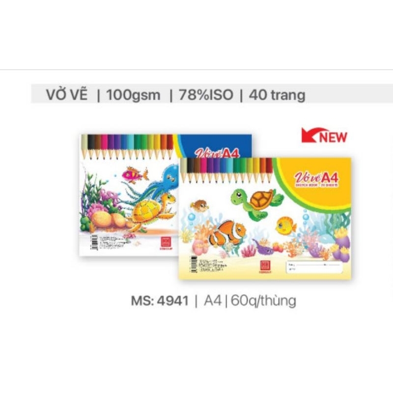 Vở vẽ A4 hồng hà 4941