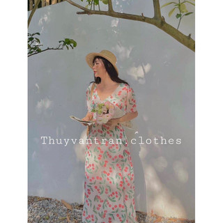 ĐẦM TƠ HOA MAXI - KÈM ẢNH THẬT