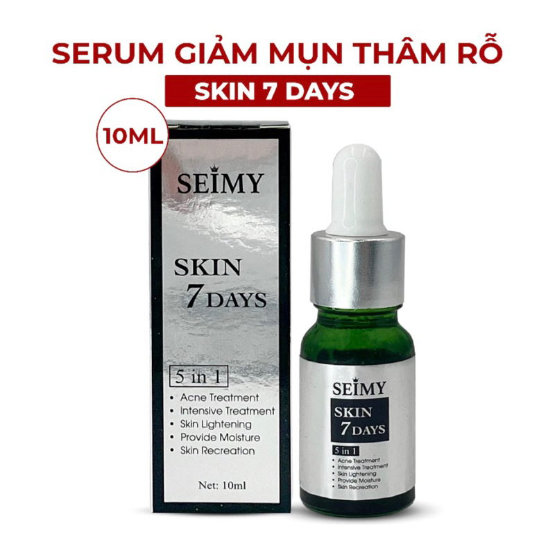 Serum giảm mụ.n thâm rỗ Seimy mẫu mới - Skin 7 Days - Công dụng 5 trong 1 hiệu quả sau 7 ngày 10ml