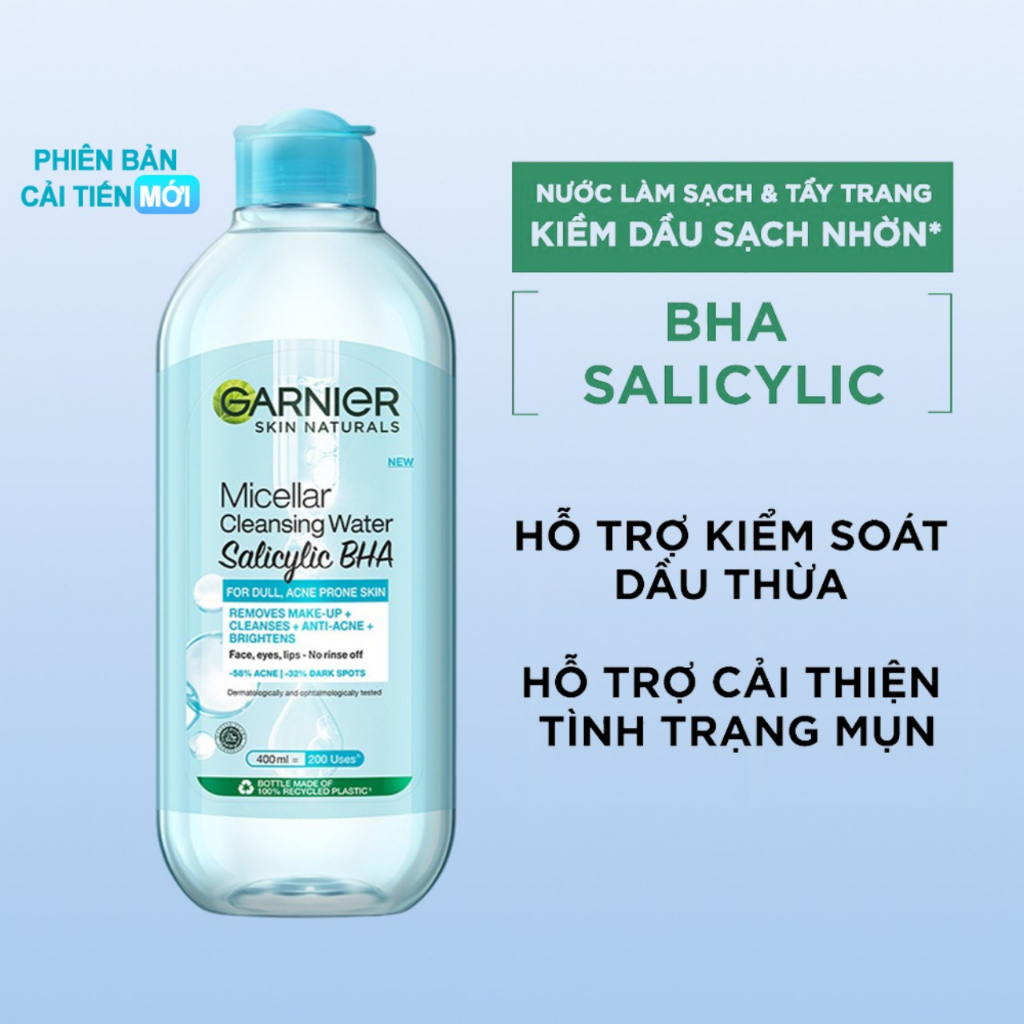 Nước Tẩy Trang, Làm Sạch Sâu Garnier Micellar Cleansing Water 400ml