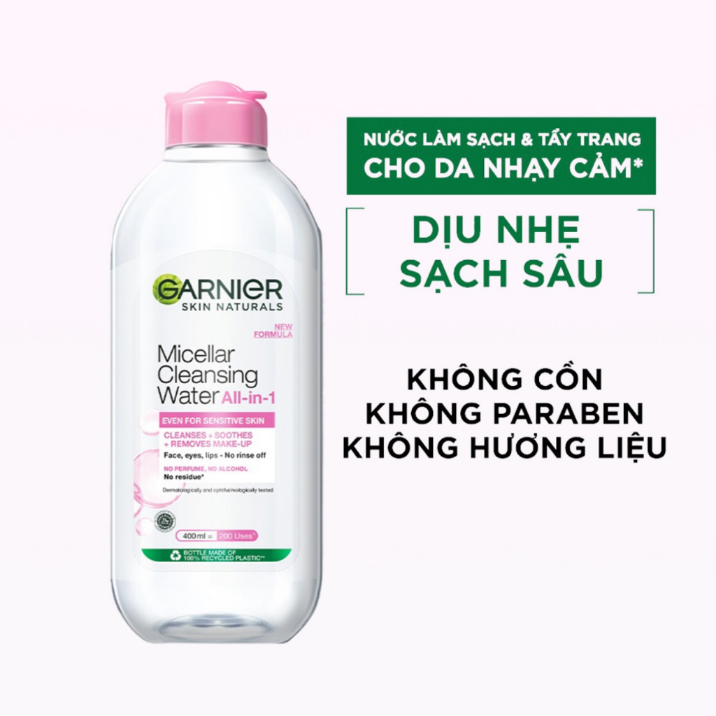 Nước Tẩy Trang, Làm Sạch Sâu Garnier Micellar Cleansing Water 400ml