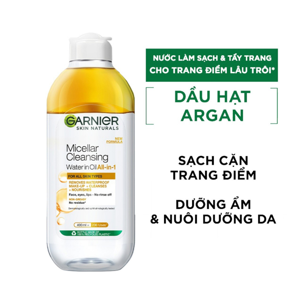 Nước Tẩy Trang, Làm Sạch Sâu Garnier Micellar Cleansing Water 400ml