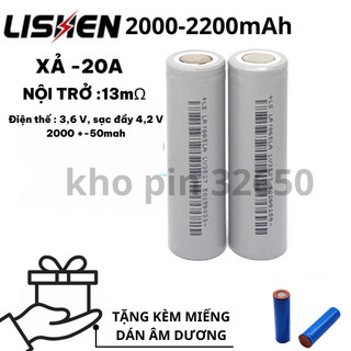 Combo 10 cell pin18650 lishen xám 2000mah xả 10c 20a - chính hãng - hàng mới 100%