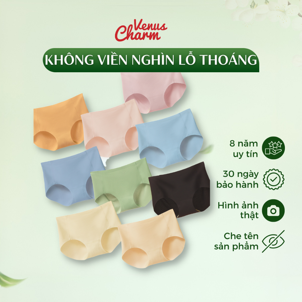 Quần lót nữ freesize  tàng hình không viền kháng khuẩn ngàn lỗ thoáng Venus Charm 06509