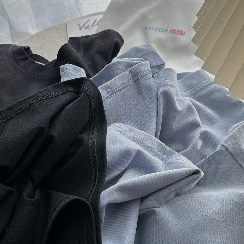 Áo thun phông nữ 3158 form rộng dấu quần KONOVA in chữ nothing easy chất liệu cotton thoáng mát thấm hút mồ hôi mùa hè