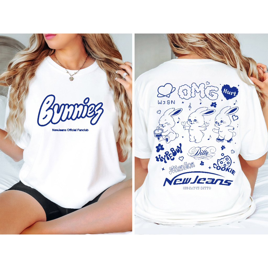 Áo Thun NewJeans K-Pop In 2 Mặt Unisex Nam Nữ