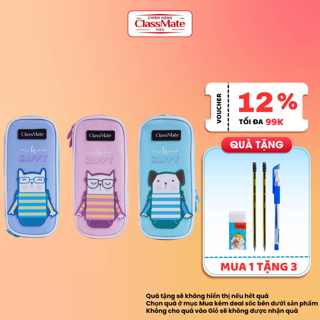 Túi Bút To CLASSMATE Planes 21cm, Chất Liệu Vải Dù An Toàn CL-20203