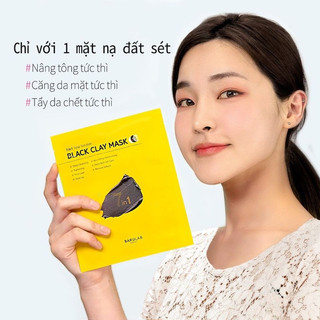 Mặt nạ đất sét barulab 7 in 1 total solution black clay mask hộp 5 miếng