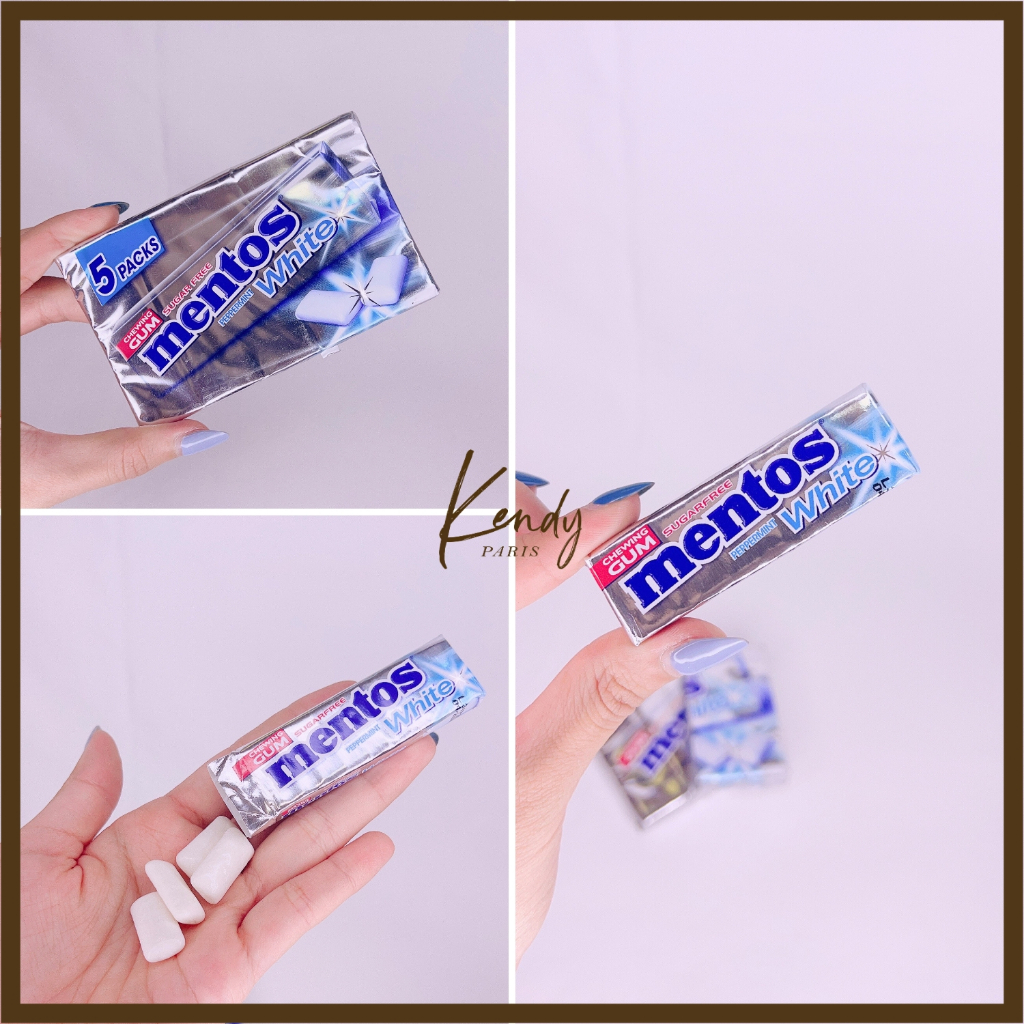 Singum nhai trắng răng, giảm mảng bám Freedent White Pháp