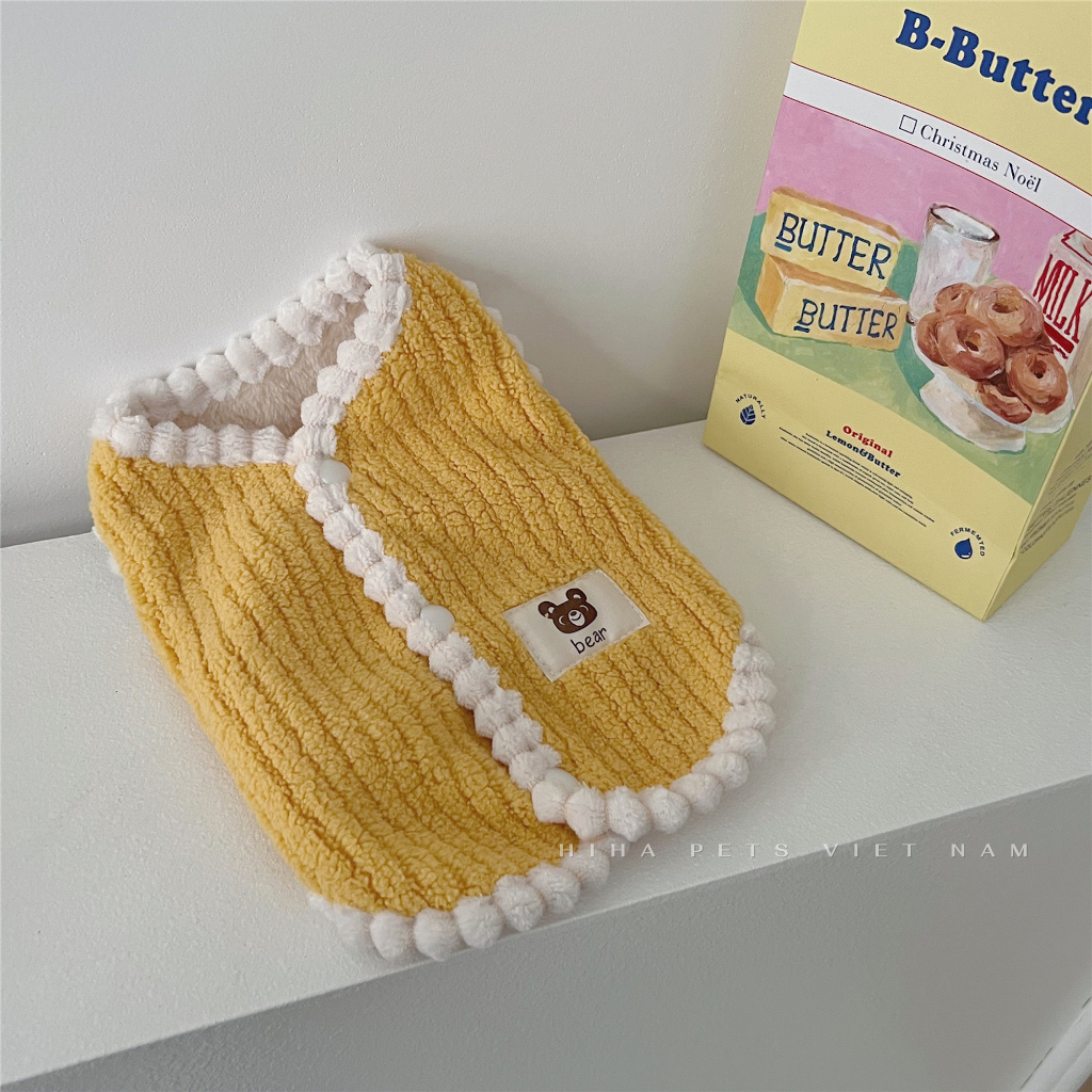 Áo Nỉ Gấu Dễ Thương Cho Chó Mèo Mặc Ấm Áp Quần Áo Cho Thú Cưng Cao Cấp Hàn Quốc Hiha Pets.