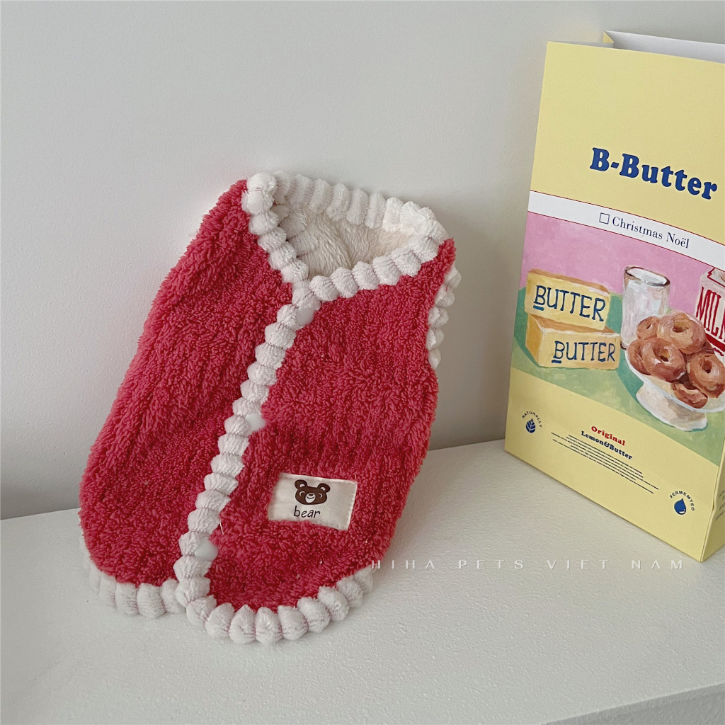 Áo Nỉ Gấu Dễ Thương Cho Chó Mèo Mặc Ấm Áp Quần Áo Cho Thú Cưng Cao Cấp Hàn Quốc Hiha Pets.