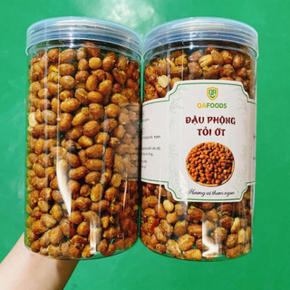 Đậu phộng rang tỏi ớt loại đặc biệt giòn ngon lon pet 500gr.