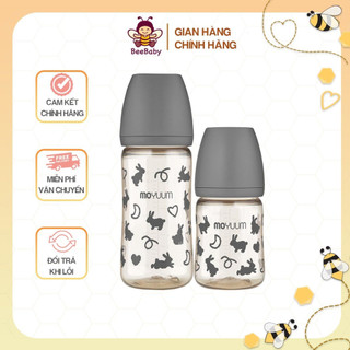 Bình sữa Moyuum 170ml/270ml Hàn quốc, họa tiết Thỏ Xám