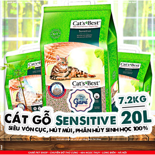 BAO 20L Cát gỗ hữu cơ Sensitive Cat's Best vón cục, siêu thấm hút mùi và kháng khuẩn cho Mèo tiết kiệm MEGAPACK