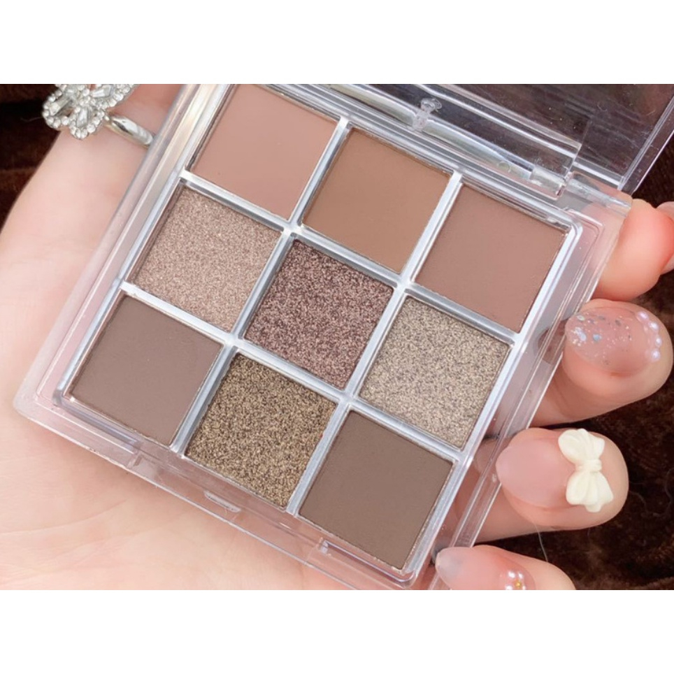 Bảng mắt Dikalu, phấn mắt nhũ,9 ô kẻ vuông bảng phấn mắt nội địa trung,hàng Cao Cấp,Không Hại  Cho Da.