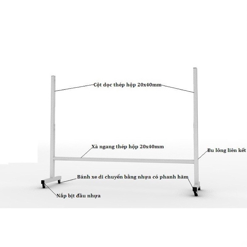 Bảng từ xanh kẻ ô li viết phấn, mặt bảng mịn viết ăn phấn- D&H Furnitures