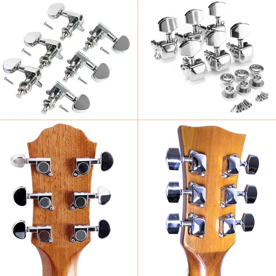 Bộ 6 Khóa Đàn Guitar Acoustic Cao Cấp Chống Rỉ (đầy đủ ốc vít)