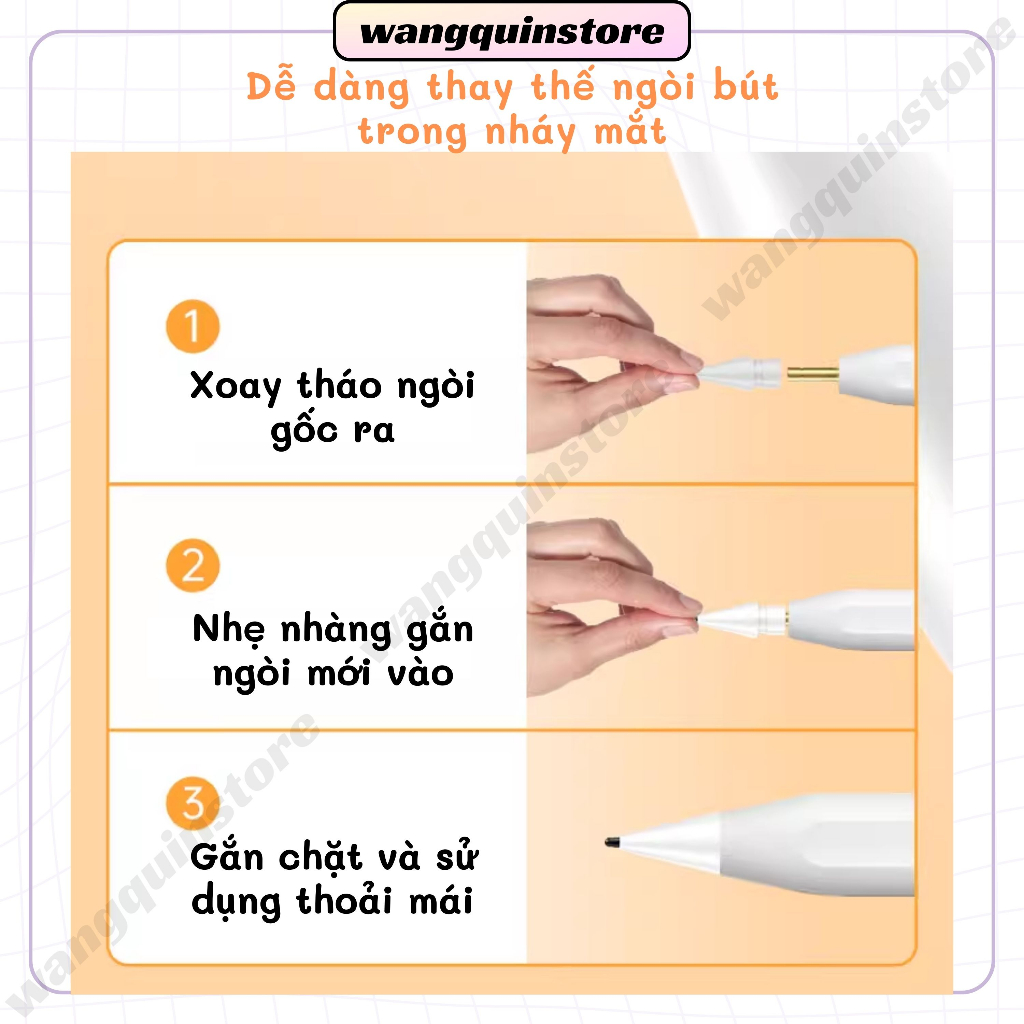 Đầu ngòi bút thay thế loại cao cấp cho bút Apple Pencil 1 và 2, ngòi bút gốc kim loại thế hệ 2024 chống ồn chống mòn