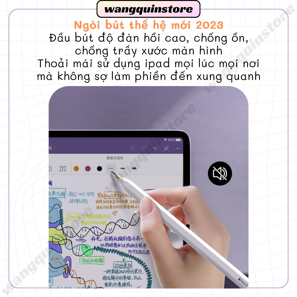 Đầu ngòi bút thay thế loại cao cấp cho bút Apple Pencil 1 và 2, ngòi bút gốc kim loại thế hệ 2024 chống ồn chống mòn