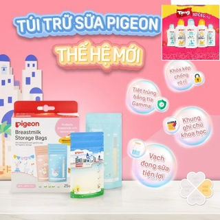 Túi trữ sữa mẹ pigeon 180ml, 25 túi/hộp/ thế hệ mới