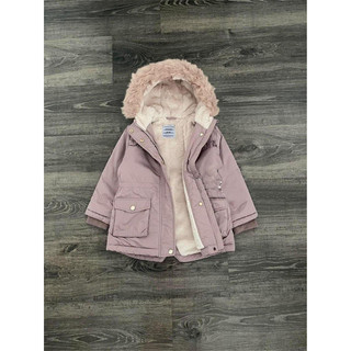 Áo khoác parka hồng cho bé gái
