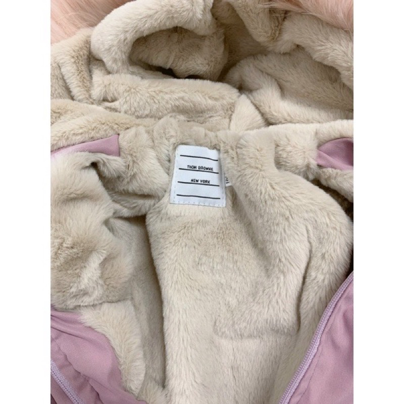 Áo khoác parka hồng cho bé gái