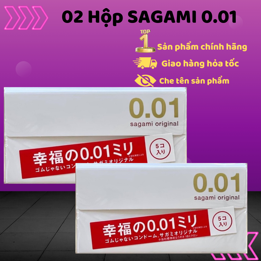 Combo 2 hộp bao cao su sagami 0.01 (10 chiếc) mỏng nhất thế giới chỉ 0.01mm