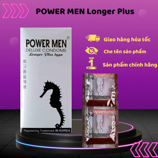 Bao cao su Power men Longer Plus mẫu mới chính hãng hộp 12 chiếc