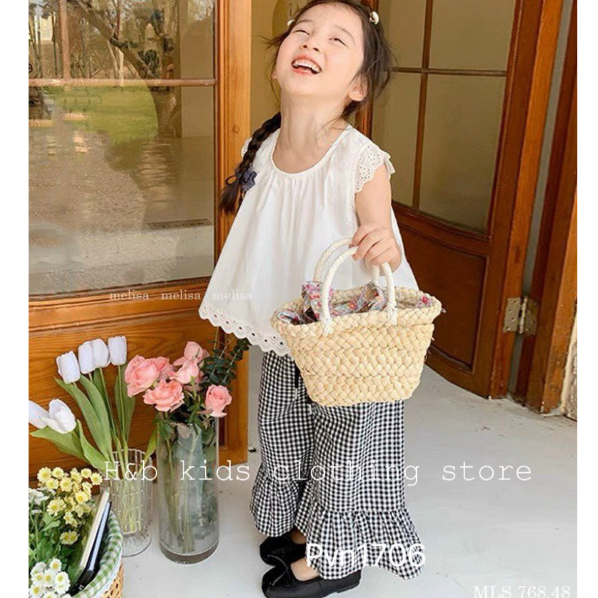 Bộ đồ bé gái quần ống thụng bé gái cao cấp từ 8-20kg