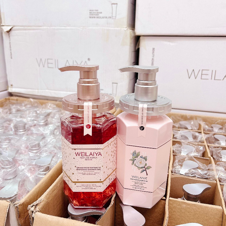 Sữa Tắm Nước Hoa Weilaiya Chính Hãng Tủy Mật Hoa Hồng Damask 450ml Hương Thơm Quyến Rũ Thơm Lâu Hơn Nước Hoa