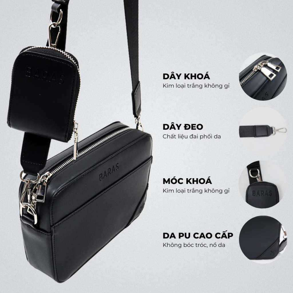 Túi đeo chéo da nam - Jackson Bag - BARAS VIETNAM - Túi đeo chéo thời trang
