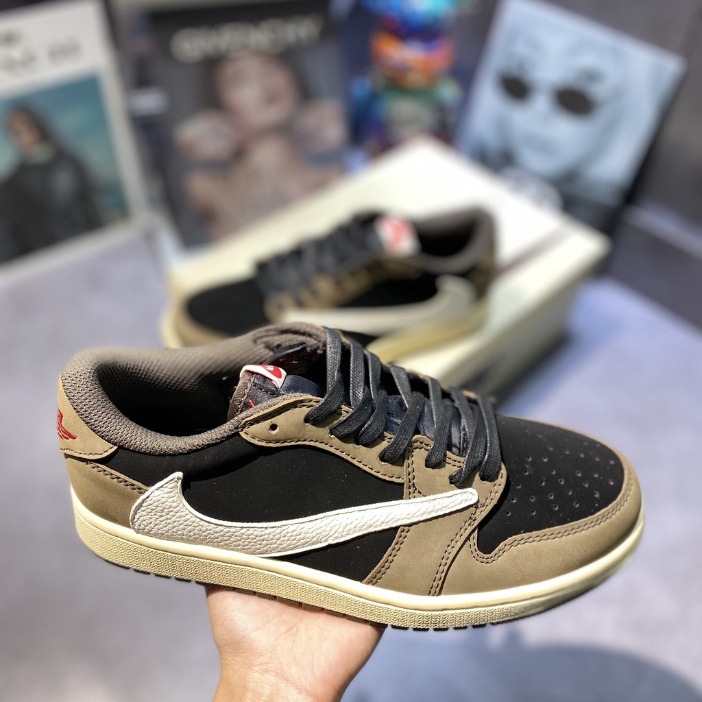 Giày sneaker Jor.dan 1 Low TRAVIS SCOTT - BẢN CAO CẤP Nâu Đen | Fullbox HOT 2023