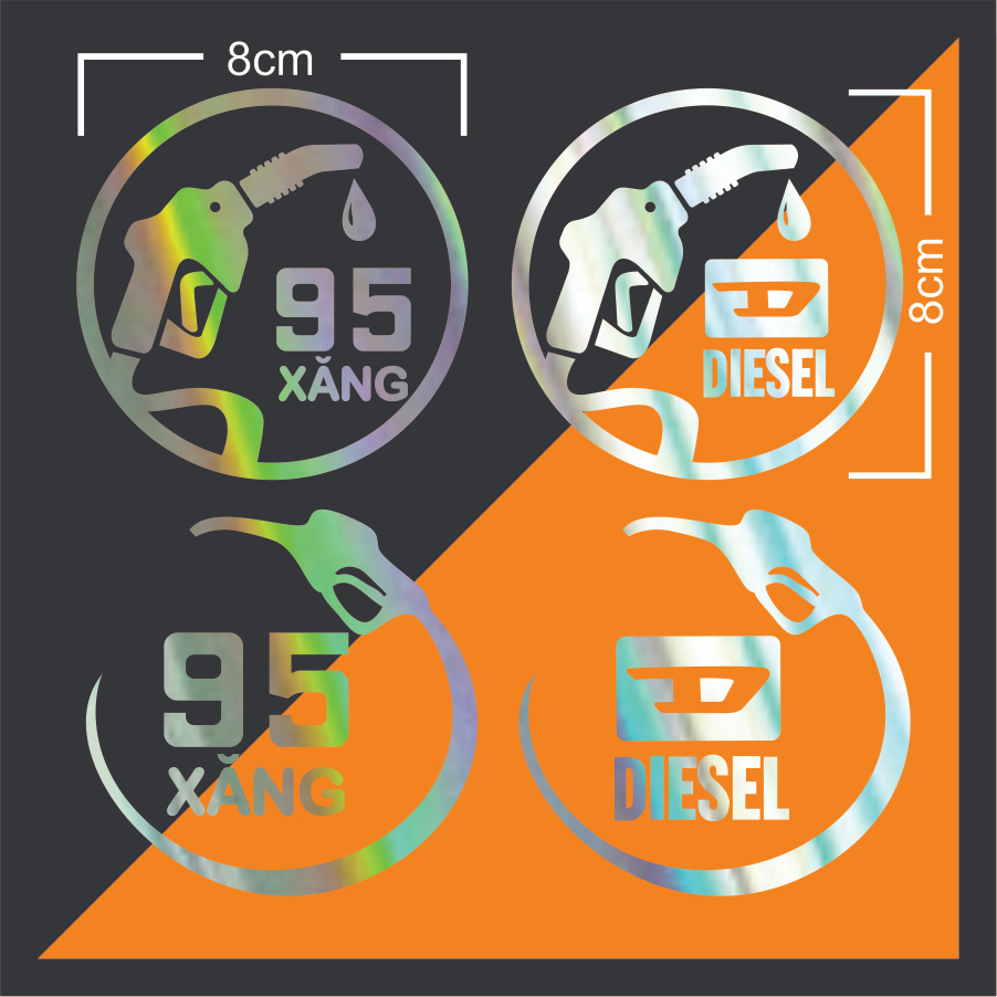 Tem dán xe decal logo sticker dán nắp xăng dầu xe Hơi