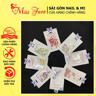 Đá Khối đính móng mix mẫu 100v , chân bằng design móng trắng, trà, 7 màu, vàng
