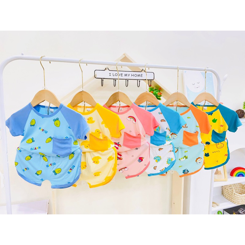 Bộ đồ thun lạnh tay ngắn cho bé trai bé gái K39
