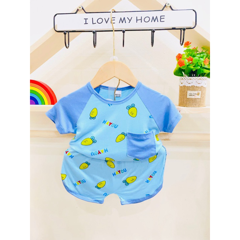 Bộ đồ thun lạnh tay ngắn cho bé trai bé gái K39