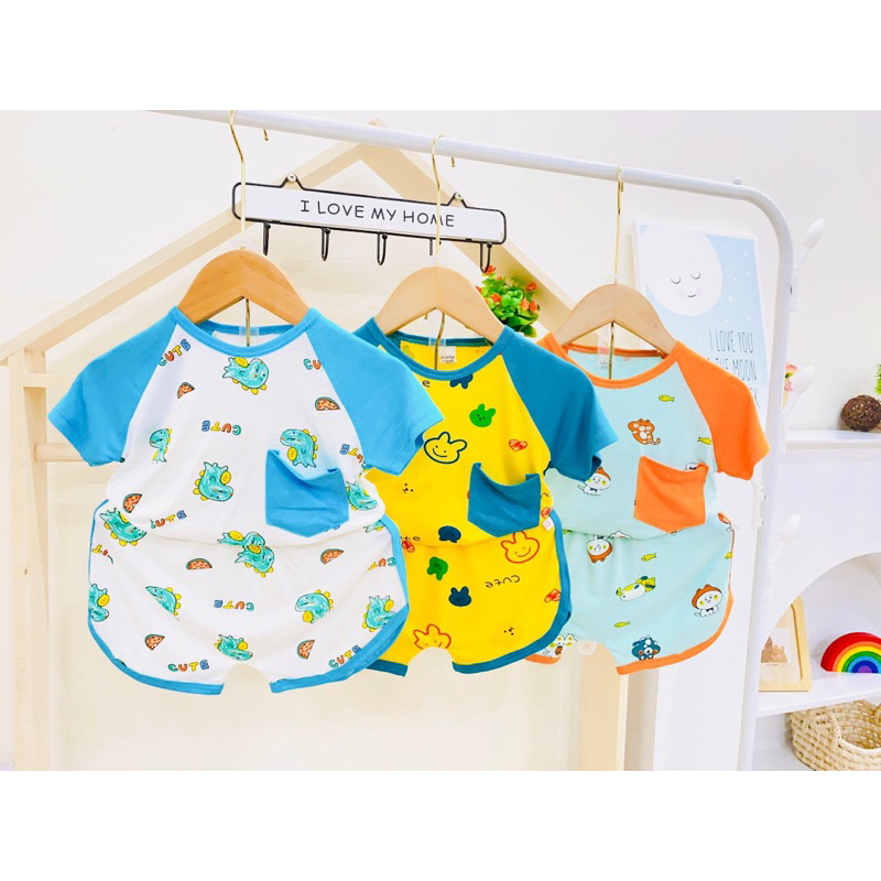 Bộ đồ thun lạnh tay ngắn cho bé trai bé gái K39