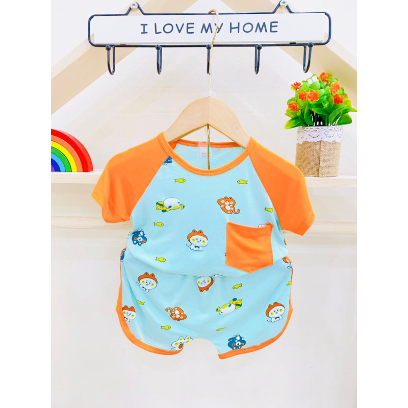 Bộ đồ thun lạnh tay ngắn cho bé trai bé gái K39