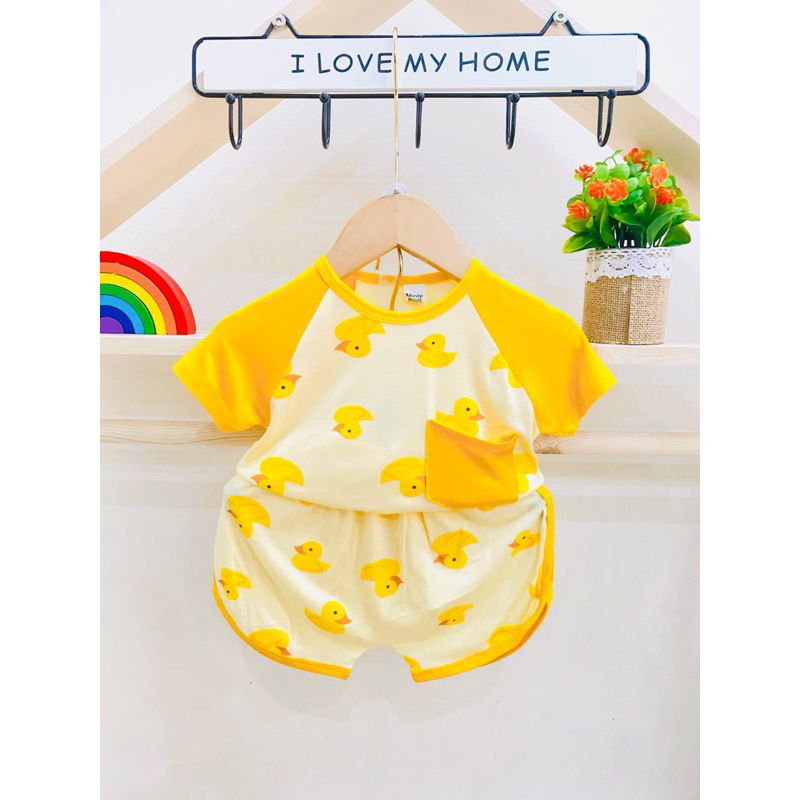 Bộ đồ thun lạnh tay ngắn cho bé trai bé gái K39