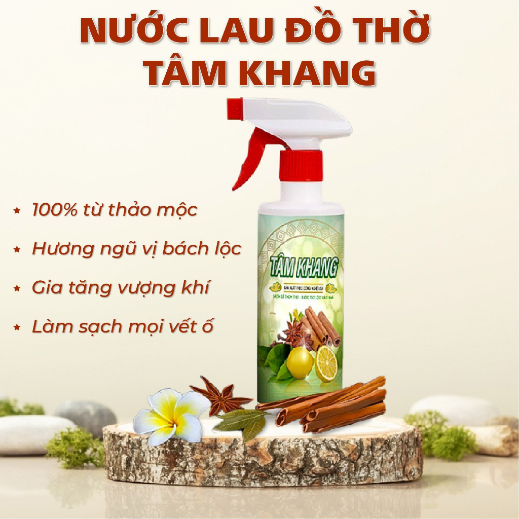 Nước lau bàn thờ Tâm Khang, tắm Phật, lau tượng phật đồ thờ cúng bàn thở tổ tiên