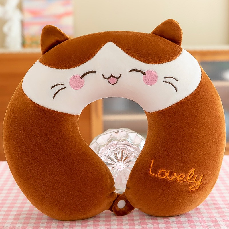 Gối chữ u kê cổ, gối đỡ cổ nhiều hình dễ thương ruột cao su- ruột bông cho dân văn phòng