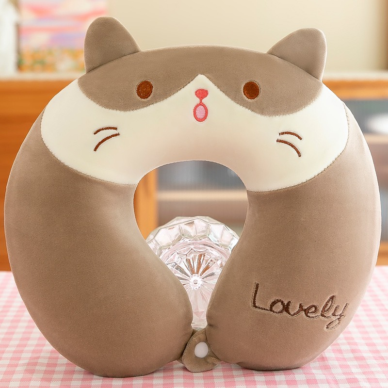 Gối chữ u kê cổ, gối đỡ cổ nhiều hình dễ thương ruột cao su- ruột bông cho dân văn phòng