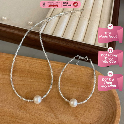 Bộ Trang Sức Hạt Bạc Nhỏ Mix Mặt Hạt Ngọc Trai Tinh Tế, Dễ Thương - Ngọc Trai Trường Thịnh