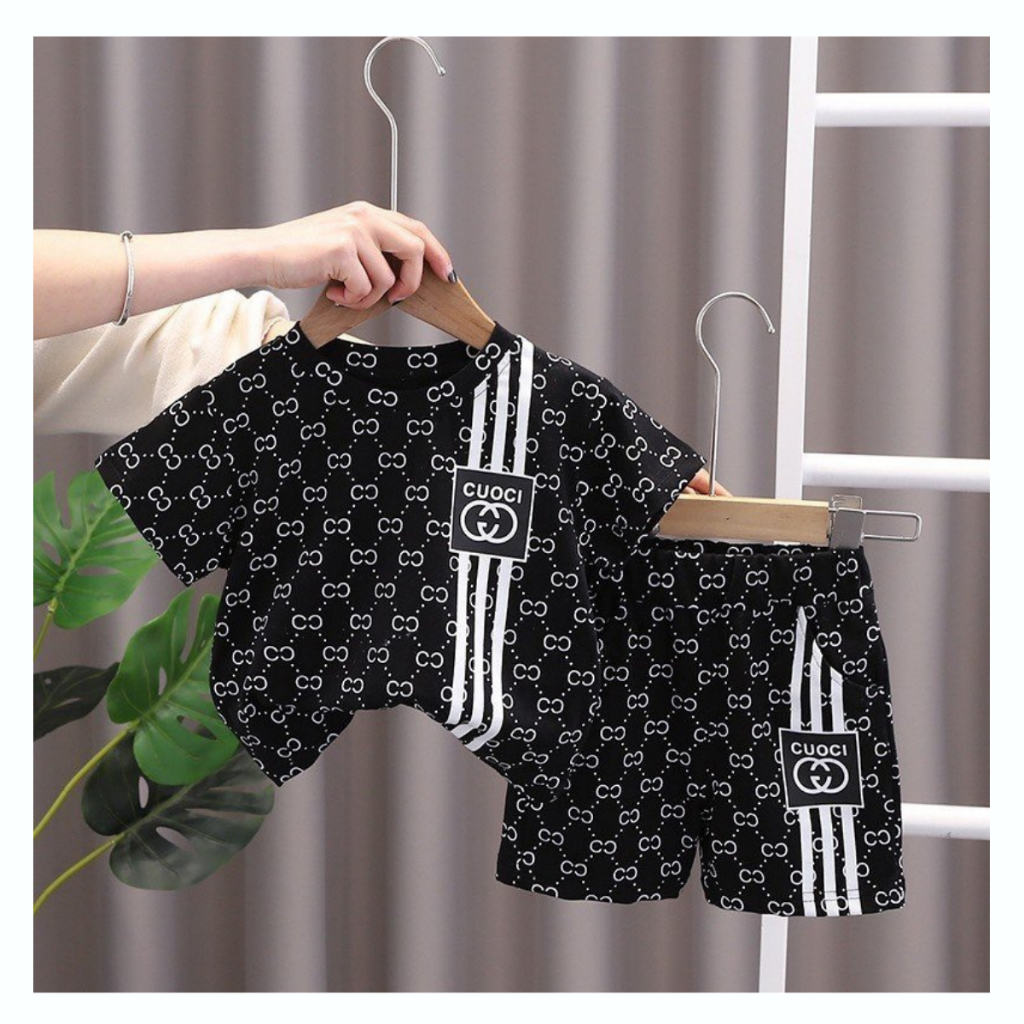 Quần áo trẻ em bé trai mẫu GG chất cotton mềm mịn thoáng mát thấm hút mồ hôi cho bé trai