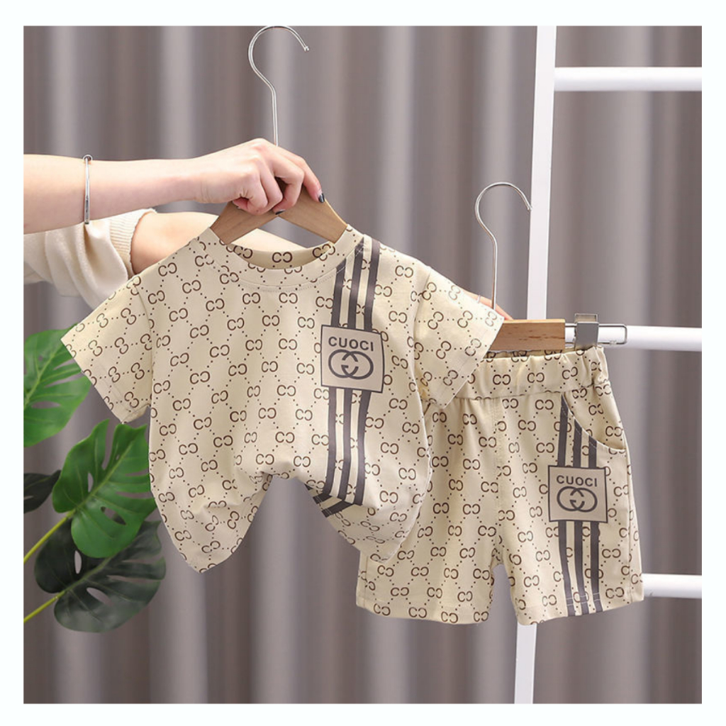 Quần áo trẻ em bé trai mẫu GG chất cotton mềm mịn thoáng mát thấm hút mồ hôi cho bé trai
