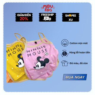 Bộ hai dây bé gái chất cotton in 3D MineKey mềm mịn thấm hút mồ hôi nhà MiDu Kid