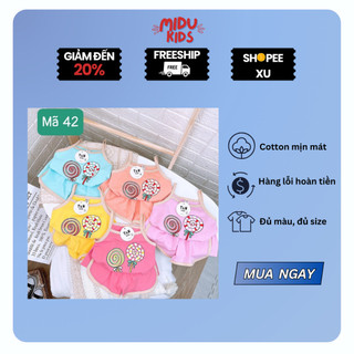  Quần áo 2 dây bé gái in 3D Kẹo Ngọt cho bé sơ sinh đến 5 tuổi chất cotton mềm mịn thoáng mát thấm hút mồ hôi nhà MiDu Ki 