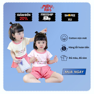 Quần áo trẻ em cho bé gái 0-5 tuổi chất cotton cao cấp hình in 3D siêu nét style Hàn Quốc nhà MIDUKID