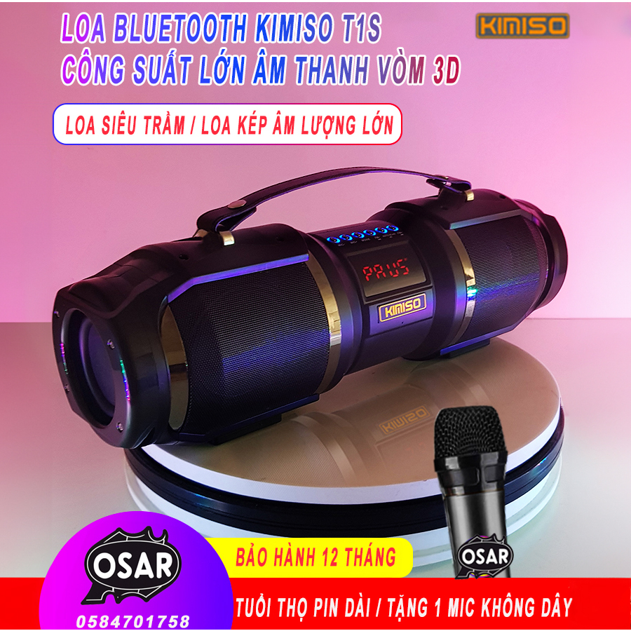 Loa Bluetooth karaoke SK 2036 nhiều màu - Loa Bluetooth karaoke xách tay di động KIMISO T1S