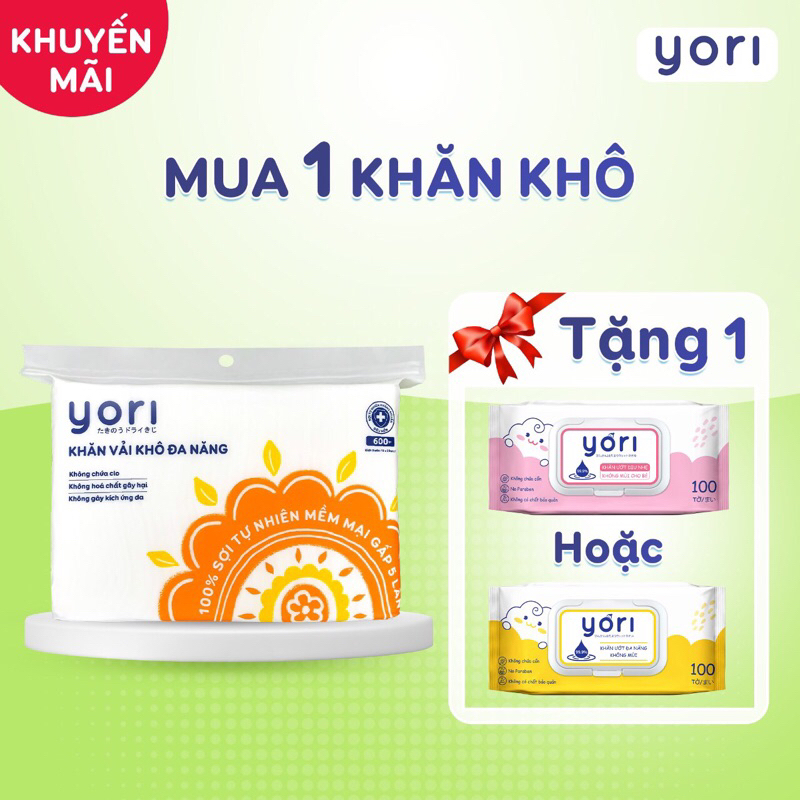 Khăn vải khô đa năng YORI kháng khuẩn 600gr (Vải bi 18x200mm)